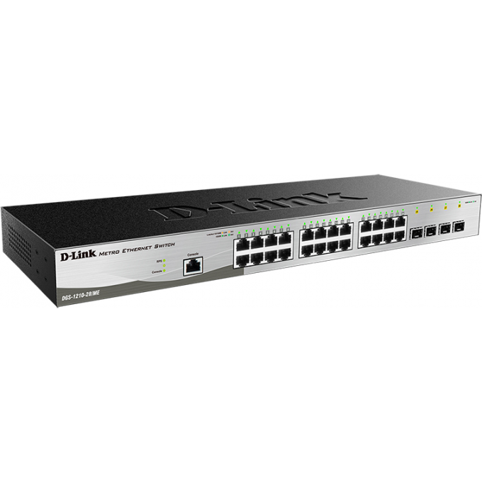 Управляемый L2 коммутатор D-LINK с 24 портами. 100/1000Base-X SFP и 4 портами 10GBase-X SFP+ DGS-1210-28XS/ME/B2A